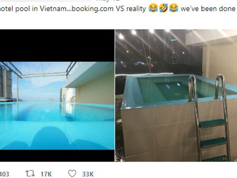 Háo hức book khách sạn qua mạng vì hồ bơi đẹp, cô gái khóc thét vì thực tế quá tàn nhẫn