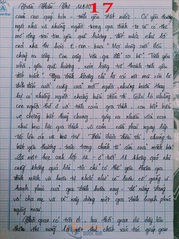 Bài văn 9,5 điểm về tình cảm gia đình khiến cô giáo phải thốt lên: Mọi ngôn từ đều trở nên bất lực!-17