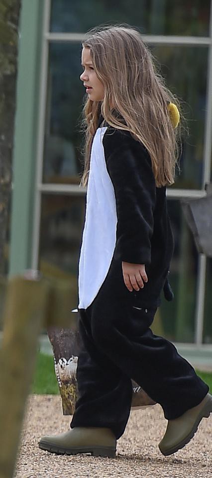 Bé Harper diện đồ như chim cánh cụt đáng yêu, hôn bố Becks cực tình cảm-5