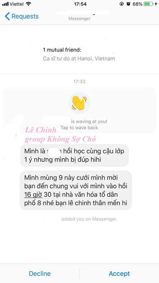 Bạn cũ từ lớp 1, chưa bao giờ liên lạc vẫn mời cưới như thể thân thiết lắm-1