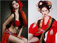 Choáng với ngực “khủng” Elly Trần, Ngọc Trinh khi hoá thân mỹ nữ cổ trang