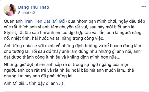 Đông Nhi, HHen Niê cùng loạt sao Việt sốc và bàng hoàng trước sự ra đi của stylist Mì Gói-3