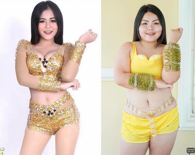 Cô nàng mang cả chục kg sầu riêng chỉ để nhại chiếc váy của sao-3