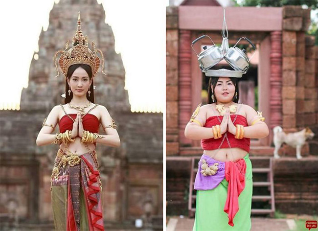 Cô nàng mang cả chục kg sầu riêng chỉ để nhại chiếc váy của sao-2