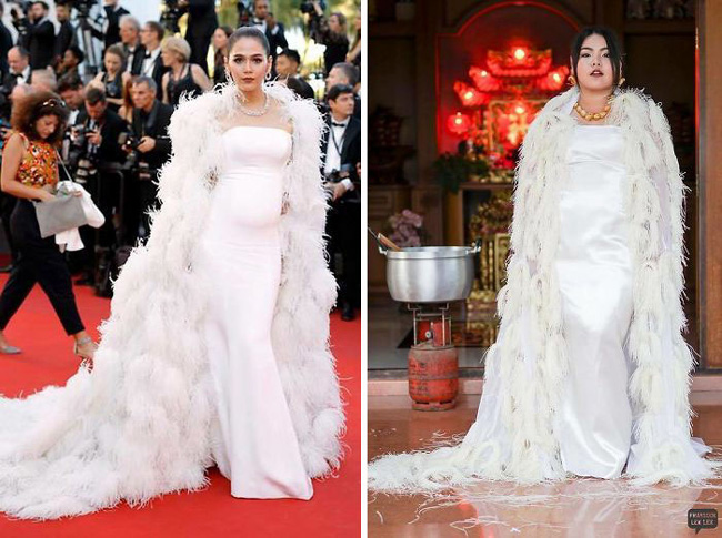 Cô nàng mang cả chục kg sầu riêng chỉ để nhại chiếc váy của sao-9