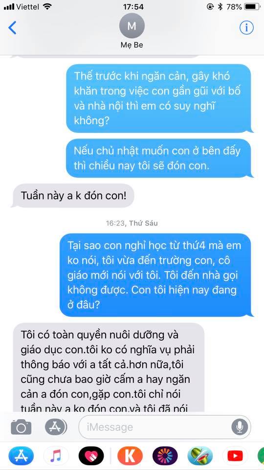 Chí Nhân tung đoạn tin nhắn với vợ cũ sau khi không gặp được con vì có người cố tình giấu đi-2