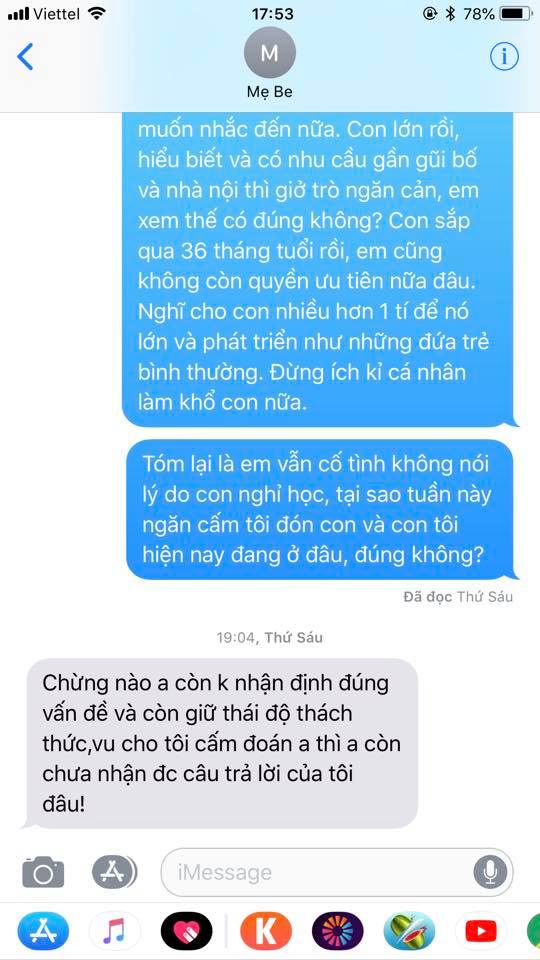 Chí Nhân tung đoạn tin nhắn với vợ cũ sau khi không gặp được con vì có người cố tình giấu đi-3