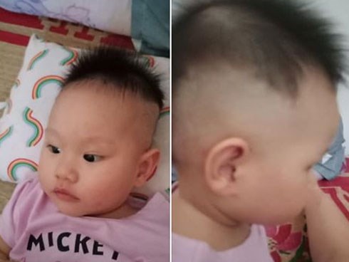 Mẹ chỉ chợp mắt nửa tiếng, bố đã tranh thủ tạo kiểu tóc cho cô công chúa để bắt kịp xu hướng của