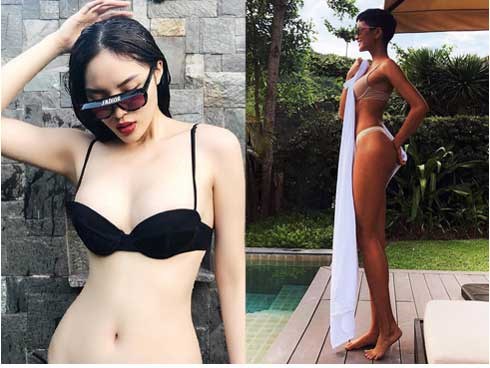 Cùng khoe dáng táo bạo với bikini, Kỳ Duyên khiến fan bấn loạn về vòng 1, H'Hen Niê lại gây bão với vòng 3 bốc lửa