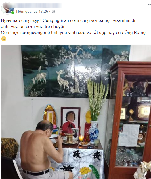 Cụ ông 86 tuổi ngày nào cũng ngồi ăn cơm bên di ảnh người vợ đã khuất-1