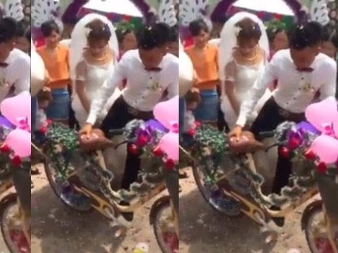 Rước dâu bằng... siêu xe đạp