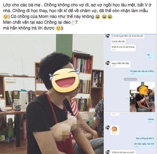 9x nhận nuôi bé Yến Nhi khoe ảnh chồng đi học tiền sản thay vợ khiến chị em ghen tị-1