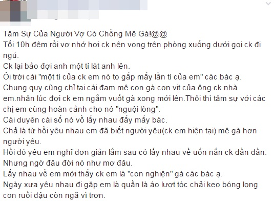 Tâm sự cười chảy nước mắt của cô vợ đòi ly dị vì chồng mê gà chọi: Đang ân ái nhảy bổ xuống kiểm tra chuồng, đem cả gà đi hát karaoke-5