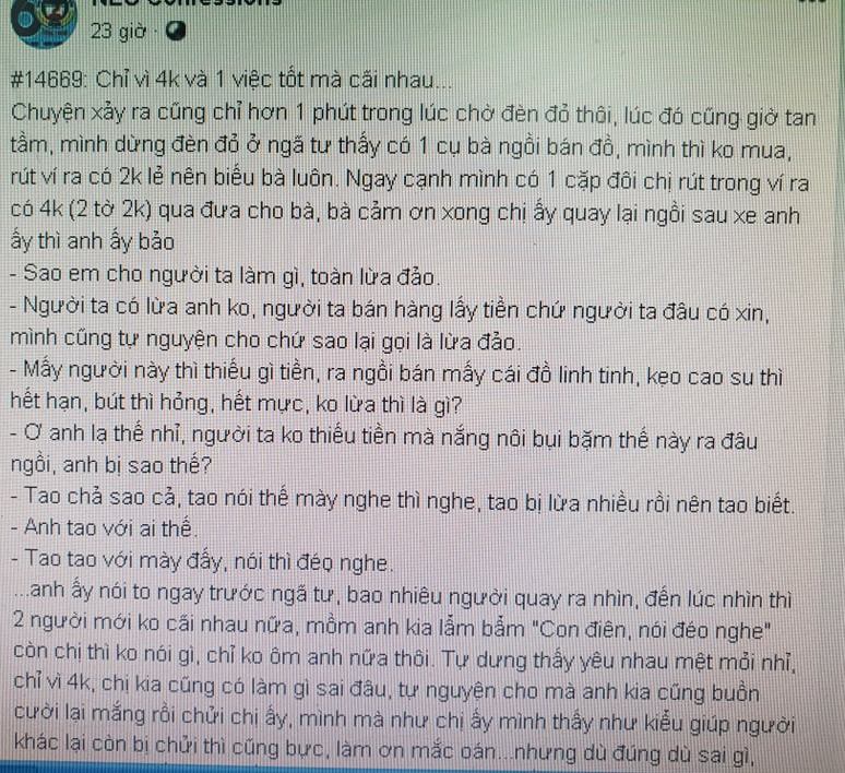 Dân mạng bức xúc trước câu chuyện chàng trai chửi bạn gái vì cho bà lão nghèo 4 nghìn đồng-1