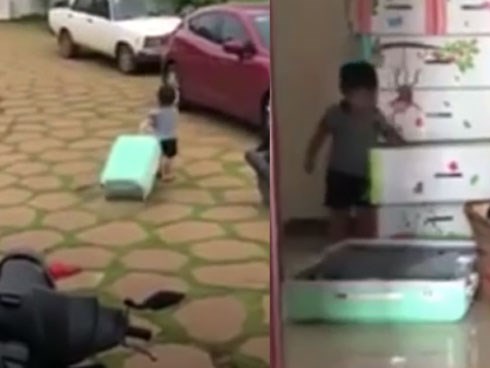 Clip: Bị ba mắng, cậu bé hùng hồn xếp đồ, kéo va li bỏ nhà đi và cái kết dễ thương