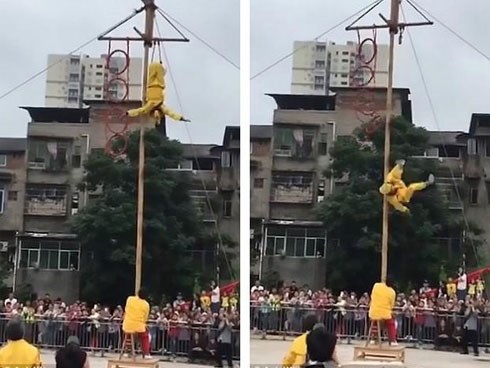 Đang nhào lộn ở độ cao 10m,