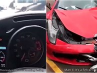 Vừa thuê siêu xe Ferrari, nữ tài xế gây tai nạn liên hoàn