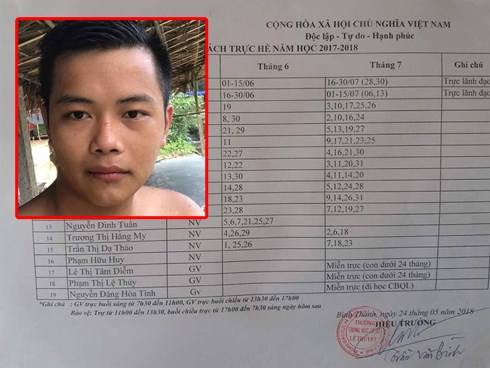 'Phù phép' lịch trực hè để đối phó vụ vào trường hiếp dâm cô giáo?