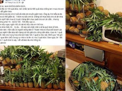 Chồng mua 100 trái dứa nguyện giúp vợ “dành cả thanh xuân để giảm cân