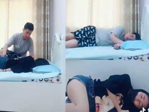 Vợ thử rơi khỏi giường khi ngủ và cái kết cực ngọt