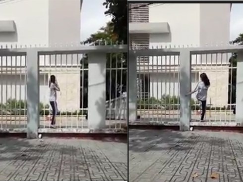 ''Trố mắt'' với màn lách người qua cửa siêu cao thủ của cô gái