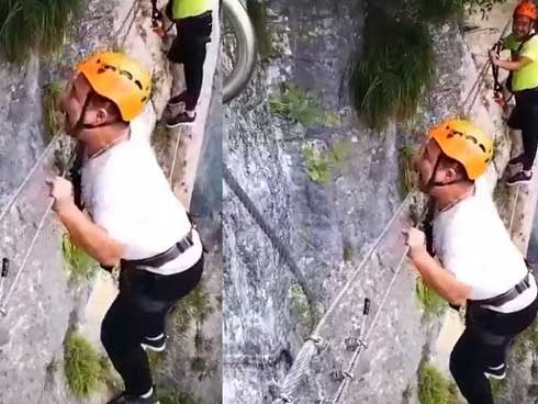 Khi bạn sợ độ cao mà bị bắt đi leo núi