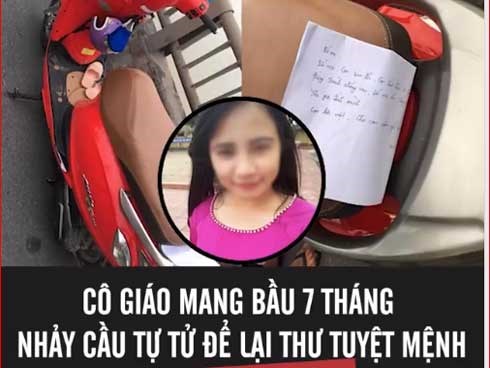 Cô giáo mang bầu 7 tháng nhảy cầu tự tử ở Hải Dương để lại thư tuyệt mệnh, người nhà nói gì?