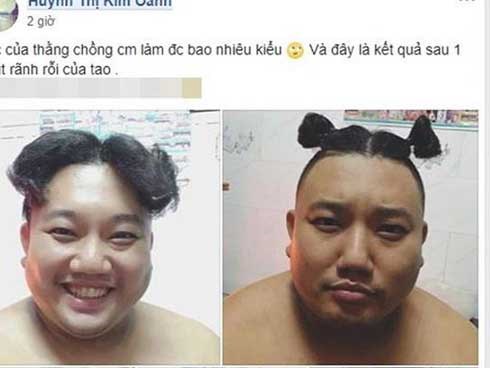 Vợ trẻ khoe tay nghề bá đạo “1 phút-7 kiểu tóc” biến chồng thành Đan Trường tới Chí Phèo