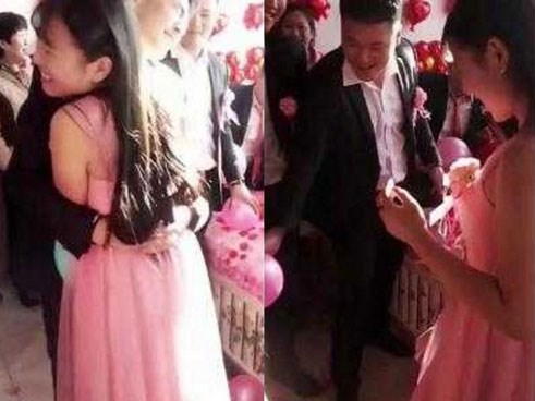 Chú rể ôm chặt phù dâu xinh đẹp, cô dâu tức giận đòi hủy hôn ngay tại đám cưới