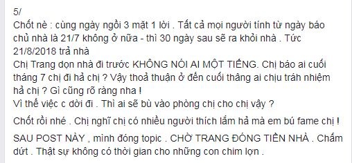 Bị tố quỵt tiền nhà, Cao Thiên Trang khẳng định đã thu nhận chứng cứ để khởi kiện-3