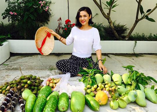 Thăm nhà vườn yên bình đủ loại rau trái sai trĩu của Người đẹp Tây Đô Việt Trinh-10