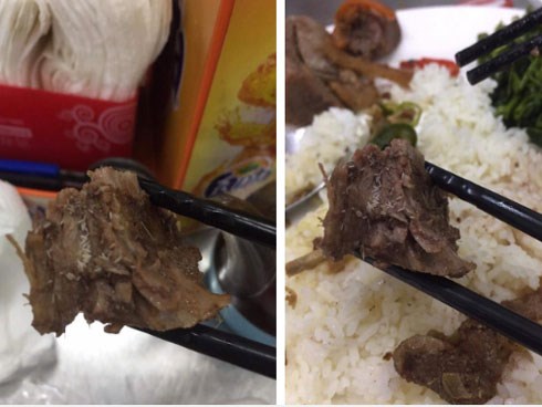 Ăn cơm bụi ngoài hàng, chàng trai hốt hoảng gắp phải miếng giả cầy có giòi bò lúc nhúc