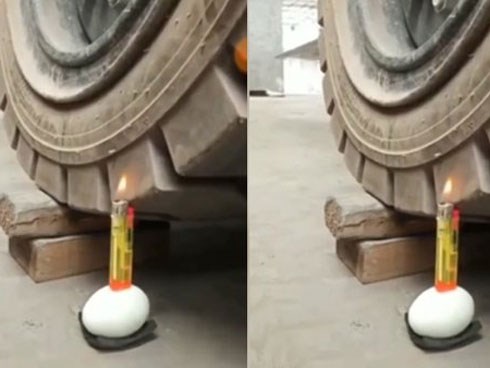 Màn đánh bật lửa bằng lốp xe khiến cánh tài xế tròn mắt ngạc nhiên