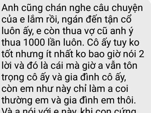 Chậm đưa tiền cho chồng, vợ bầu liền nhận tin nhắn sốc: 'Em thua vợ cũ anh đến 1.000 lần!'