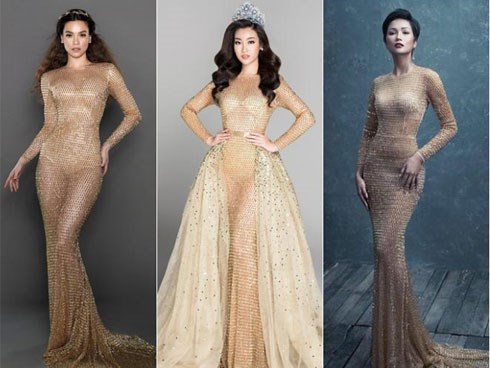 Vượt mặt Phạm Hương, Đỗ Mỹ Linh trở thành nàng Hậu đụng hàng nhiều nhất Vbiz