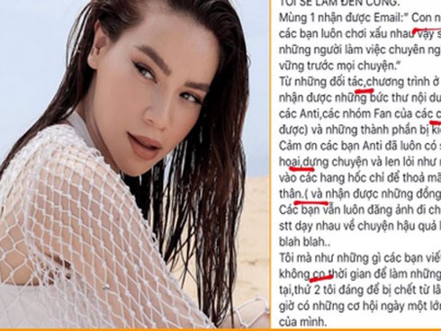 Đọc xong tâm thư Hồ Ngọc Hà gửi đến antifan, cảm thấy cần mở gấp lớp soạn thảo văn bản đúng chính tả cho cô