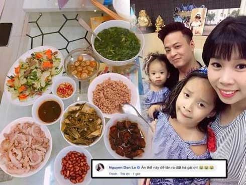 Vợ Hồng Đăng khoe cơm 2 người lớn 4 đĩa thịt, Đan Lê vào nói câu ai cũng đồng tình