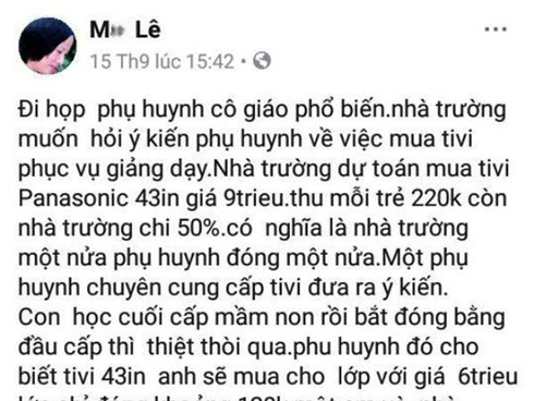 Công an thông tin chính thức việc mời phụ huynh lên làm việc lạm thu tại trường học-1