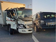 Hiện trường vụ tài xế Lexus biển tứ quý 8 bị xe tải đâm tử vong khi làm việc với CSGT