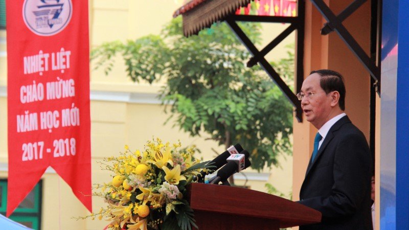 3 lần đánh trống trường của Chủ tịch nước Trần Đại Quang-4