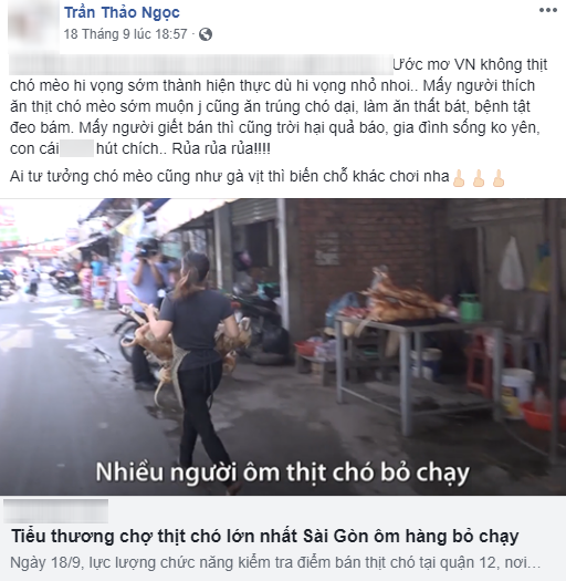 Lên tiếng phản đối việc ăn và bán thịt chó, nhưng em gái ruột của Quang Vinh lại bị ném đá” vì dùng từ ngữ gay gắt-3