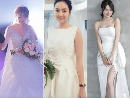 Khi Nhã Phương, Tú Anh, Mai Ngọc, Hari Won cùng so kè váy cưới lộng lẫy