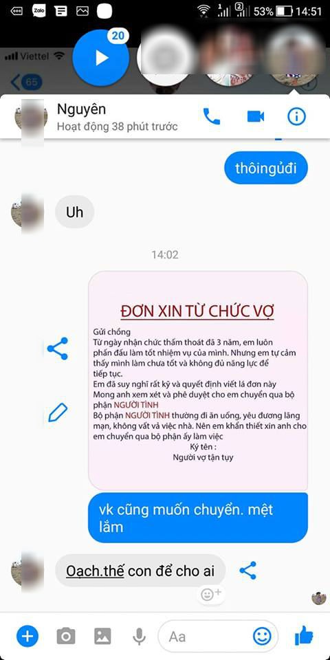 Chị em rộ trào lưu nhắn tin từ chức vợ để chuyển sang bộ phận người tình và đây là phản ứng của các anh chồng-9