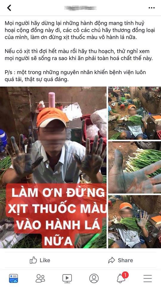 Tràn lan trên MXH thông tin xịt thuốc tạo màu vào hành lá khiến người tiêu dùng khiếp sợ-1
