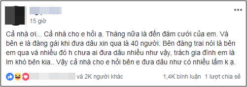Hỏi đi đưa dâu 40 người là nhiều hay ít, cô gái vô tình khiến MXH nổi bão” vì chín người mười ý khác nhau-1