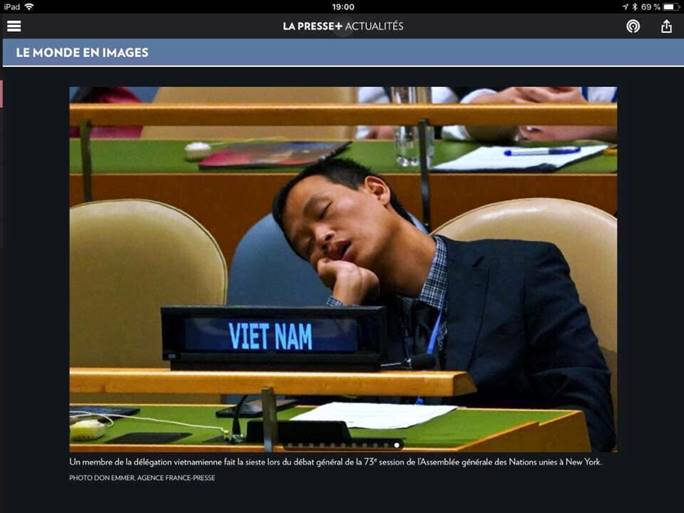 Sự thật sau bức ảnh thành viên phái đoàn Việt Nam ngủ say tại phòng họp LHQ-1