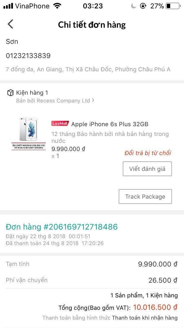 Khách hàng tố mua iPhone 6S Plus trên Lazada nhưng nhận được chiếc iPod rẻ tiền-1