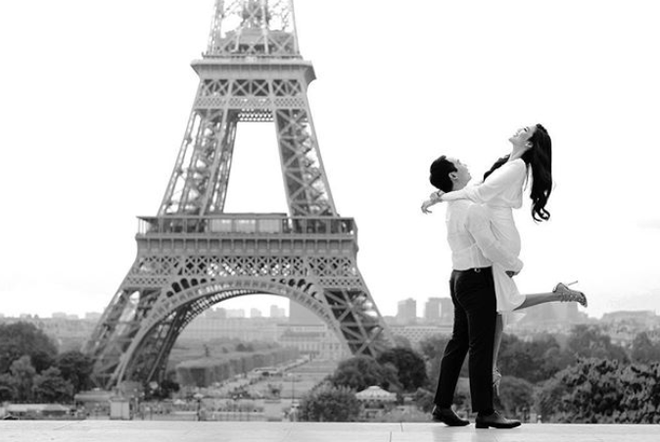 Hé lộ ảnh cưới ngọt ngào, giản dị chụp ở Paris của Lan Khuê và ông xã đại gia trước ngày trọng đại-2