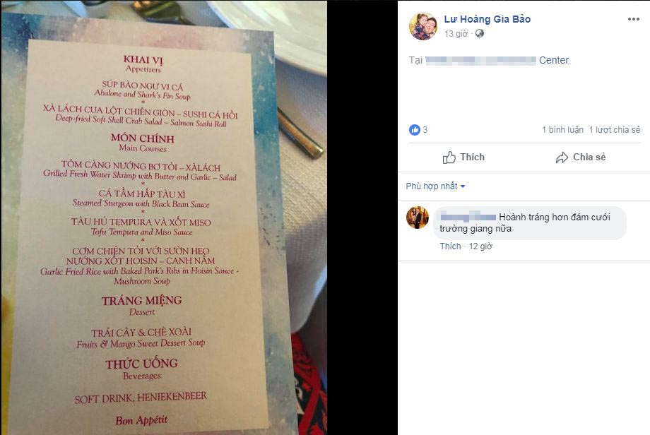 Thực đơn trong tiệc sinh nhật của Đàm Vĩnh Hưng toàn cao lương mĩ vị-4
