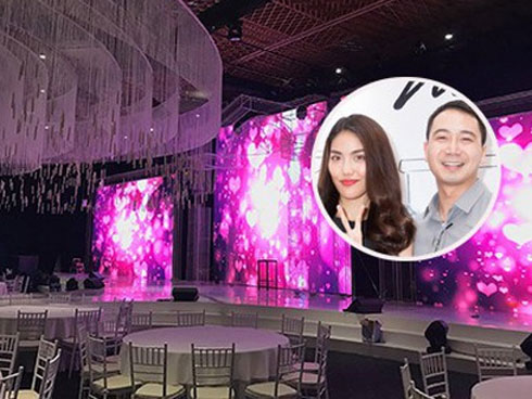 Lan Khuê và John Tuấn Nguyễn đã có mặt tại địa điểm tổ chức đám cưới, tất bật tập duyệt cho tiết mục đặc biệt trong hôn lễ-5
